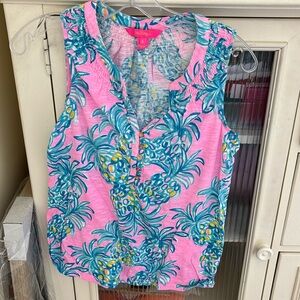 Lilly Pulitzer pink pineapple tank top. Size small